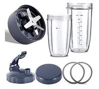 Replaceable Extractor Blade, 24OZ/32OZ Resealable Cups Compatible with NutriBullet 900W/600W Series Juicer Replacement Parts Accessories (7 Pieces)