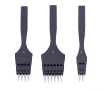 Replaceable Pricking Iron Round Hole Punch Leather Craft Tool - Steel Chisel, for Saddle Single Z Stitch - Hand Sewing Steering Wheel Seat Cover - Various Spacing Options(3pcs 4mm)