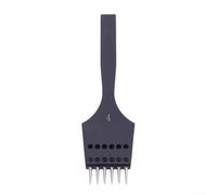 Replaceable Pricking Iron Round Hole Punch Leather Craft Tool - Steel Chisel, for Saddle Single Z Stitch - Hand Sewing Steering Wheel Seat Cover - Various Spacing Options(4mm6 tooth)