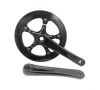 Replaceable Steel Disc Platter Crankset 44T 170mm | Steel chainring durability, 7-8-9-10 speed compatible, black finish, 130BCD replaceable disc, robust construction