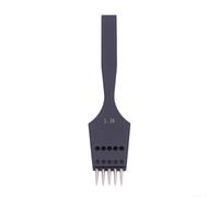 Replaceable Tip Pricking Iron Round Hole Punch Leather Craft Tool Steel Chisel, for Handmade Sewing Saddle Stitch Z Stitch for french Stitch Various Spacing Options(3.38 mm 5 tooth)