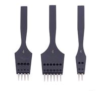 Replaceable Tip Pricking Iron Round Hole Punch Leather Craft Tool Steel Chisel, for Handmade Sewing Saddle Stitch Z Stitch for french Stitch Various Spacing Options(3pcs 4mm)