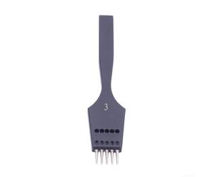 Replaceable Tip Pricking Iron Round Hole Punch Leather Craft Tool Steel Chisel, for Handmade Sewing Saddle Stitch Z Stitch for french Stitch Various Spacing Options(3mm 5 tooth)