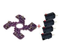 Replaced JLF PCB for Sanwa TP-MA PCB Board With 4pcs D3V .187" Microswitches Hot Swap Joystick Board for OTTO DIY V2 V5 Kit (Purple with 4pcs D3V switches)