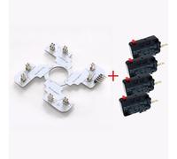 Replaced JLF PCB for Sanwa TP-MA PCB Board With 4pcs D3V .187" Microswitches Hot Swap Joystick Board for OTTO DIY V2 V5 Kit (White with 4pcs D3V switches)