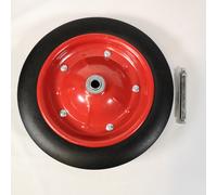 Replacement 13" x 3" Puncture Proof / Solid Wheelbarrow Wheel With Axle
