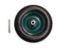 Replacement 16" x 4" Pneumatic Heavy Duty Garden Wheelbarrow Wheel & Axel In Green