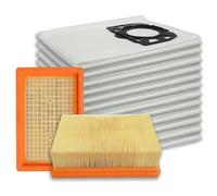 Replacement 2 HEPA Filters with 12 Dust Bags for Vacuum Cleaners | Compatible with Kärcher WD4 WD5 WD5P WD6 WD6P Premium MV4 MV5 MV6 | Part Number for HEPA Filter: 2.863-005.0, KFI 4410 | Part Number