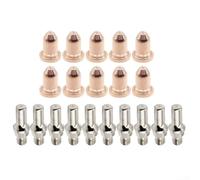 Replacement 20pcs Plasma Cutter Electrodes KP28421 and Nozzle Tips KP28422 for LC25 Torch with Enhanced Durability and Reduced Starting Voltage by 15%