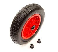 Replacement 3.50-8 Wheelbarrow Wheel 13mm Bore 90mm Hub Builders Barrows, Carts PU Wheel & Tyre Solid Flat Free 14" Inch 35mm/25mm/13mm Bore Includes Reducer Bushes Maximum Load 150kg
