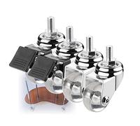 Replacement 35mm Furniture Casters Transparent Rubber Wheels M8/M10 Threaded Axles (15mm & 25mm) HeavyDuty Swivel Casters for Smooth Mobility and Durability