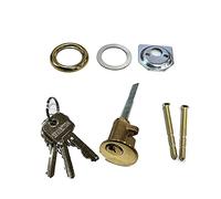 Replacement 5 Pin Rim Cylinder with 3 Keys, Brass Material Cylinder (Brass)