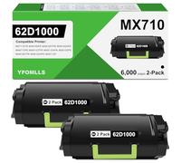Replacement 62D1000 Toner Cartridge Compatible for Lexmark 62D1H00 621H 62D1000 621 Toner for MX711DE MX710 MX710DE MX710DHE MX810 MX810DE MX811 MX811DE MX812 MX812DE Laser Printers, 2 Pack