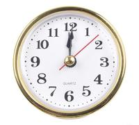 Replacement 65MM Quartz Clock Insert, Gold Arabic Numbers, Suitable for Quartz Clocks