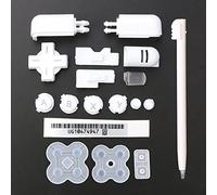Replacement ABXY L R D Pad Cross Button Full Button Set & Sticker & Conductive Button Pad & Stylus Touch Pen for DS Lite NDSL Console White