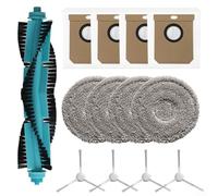 Replacement Accessories for Cecotec For Conga 15090 16090 AI SpinArm Robot Vacuum with Main Brush, Mop Cloths, Dust Bags and Side Brushes for Effective Dirt Removal