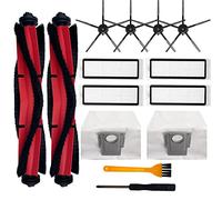 Replacement Accessories Kit Compatible with Roborock Q5 Q5+ Q5 Plus Robot Vacuum Cleaner,1 Main Brush,4 Side Brushes,4 Hepa Filters,2 Dust Bags (14 PCS)