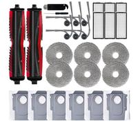 Replacement Accessories Kit Compatible With Roborock Saros Z70 Robot Vacuum Cleaner, Include 2 Main Brushes + 6 Side Brushes + 6 HEPA Filters + 6 Mop Pads + 6 Dust Bags