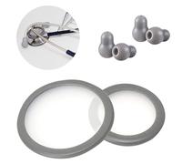 Replacement Accessories Kit Fits Classic 3, Cardiology 3 & Cardiology 4 Stethoscope for Littmann Stethoscope Replacement Parts & Stethoscope Bell Diaphragm Cover and Eartips Replacement Parts (Grey)