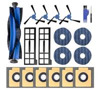 Replacement Accessories Kit for Eufy X10 Pro Omni Vacuum Cleaner,19 Pcs Includes 1 Main Brush,4 Mop Cloth Pads,4 Side Brushes,2 HEPA Filters,6 Replacement Dust Bags,1 Cleaning Tools,1 Screwdriver