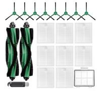 Replacement Accessories Kit For Roomba For Combo Essential 104 105 Plus For Vac 2 Models Y0110 Y0112 Y0140 Q0120 Q052 Including 2 Main Brush Rollers 8 Side Brushes 8 Hepa Filters Pre Filter And Tool