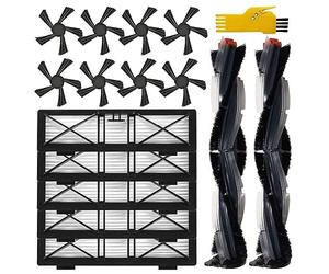 Replacement Accessory Kit for Neato Botvac D-Series D3/D4/D5/D6/D7/D75/D80/D85-2 Main Brushes + 5 HEPA Filters + 8 Side Brushes + 1 Cleaning Tool, Durable ABS/Rubber/Nylon Parts