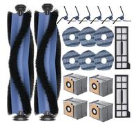 Replacement Accessory Set for eufy X10 Pro Omni Robot Vacuum Cleaner, Saprdii 4 Dust Bags, 6 Wipes, 2 Roller Brushes, 2 Filters, 6 Side Brushes, Replacement Part Set X10 Pro Omni Robot