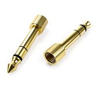 OKULI Replacement Audio Adapters 6.35mm to 3.5mm Screw Thread Gold Plated For Headphones x 2