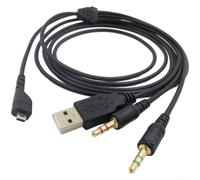 Replacement Audio Cable for arctis 3 5 7 Pro 2m Triple 3.5mm OFC Copper Gaming Headset Cord for arctis Series 2 Metres 2m TPE Replacement Cable for SteelSeries for arctis Headsets Triple 3.5mm Audio