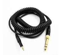 Replacement Audio Cable for ATH-M50x M40x Headphones - Spring Coiled Wire 1.2 Meter Extendable Black