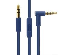 Replacement Audio Cable with Mic for Beats Solo 2/3, Studio 2/3 Pro & Headphones, 1.5m TPE Aux Cord with Gold-Plated Connectors and Inline Control, Black(Blue)