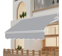Replacement Awning Canvas 10.8x8.2FT - Grey Outdoor Shade for Patio Retractable Roll-Up Awning Top Fabric Durable UV-Resistant Awning Cover Perfect for Garden & Deck