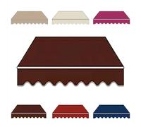 Replacement Awning Fabric 5x3.5m Outdoor Canopy Cover for PatioWaterproof Awning Material Coffee Color Fits 4x2.5m/13x8ft Awnings