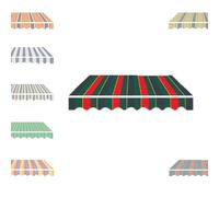 Replacement Awning Fabric 8ft18ft Manual Stripe Outdoor Sunshade Canopy Cover Patio Awning Top Cover (Red 2.5x1.5m/8x5ft)