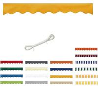 Replacement Awning Front Valance Fabric, Waterproof Sun Protection Polyester Scalloped Fabric Strips, Retractable Awning Valance Replacement For Patio And Outdoor Use,Beige,B450xH20cm