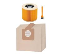 Replacement Bag and Filter - Compatible for Karcher, WD3 MV3 WD3200 WD3300 A2004 A2204 A2656 A2054 SE4001 002 Vacuum Cleaner(Filter 1 and Bag 5)