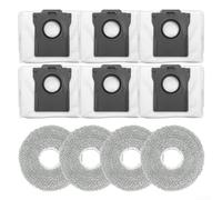 Replacement Bag and Mop Pad Kit for Cecotec for Conga X70 Robot Vacuum, 6 Dust Bags + 4 Microfiber Mop Cloths, Clog-Free Performance with Strong Seal, Easy Installation for Cleaning