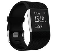 Replacement Bands for Fitbit Surge Watch, Silicone Compatible Metal Buckle Fitness Tracker Original Wristband Strap Small&Large