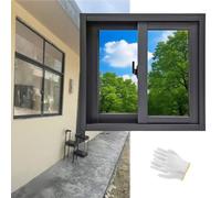 Replacement Basement Sliding Window - White Aluminum Frame Tempered Glass 20''-40'' Widths - Ideal for Barns Sheds Bathrooms (Grey 22x21in)