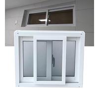 Replacement Basement Window, Aluminum Alloy Frame with Tempered Glass and Screen, Sliding Window for Bathroom Shed