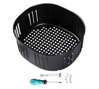 Replacement Basket for Hot Air Fryers - Non-Stick Cast Iron Baking Tray for Roasting and Cooking, Hot Air Fryer Accessory Basket and Tray, Non-Stick Basket with Lid and Grill Pan, Spülma