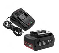 Replacement Battery and Charger Set Compatible with Bosch 18V Power Tool for Cordless Drills Grinders Rotary Hammers Charging Station Li-ion 18 Volt 6000mAh Black Red(1 battery 1 charger)