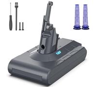 Replacement Battery for Dyson V8 - Morpilot 6500mAh Battery for Dyson V8 SV10 Compatible with V8Animal V8Absolute V8Fluffy Vacuum Cleaner with 2 Pre-Filters