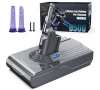 morpilot Replacement Battery for Dyson V8, 6500mAh Battery for Dyson V8 SV10 Compatible with V8 Animal V8 Absolute V8 Fluffy Vacuum Cleaner with 2 Pre-Filters