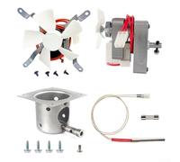 Replacement BBQ grill accessory kit with 1 auger motor, induction fan, fire pot, hot rod igniter, and screws designed for pellet grill repair and upkeep (230V50HZ1.8RPM)