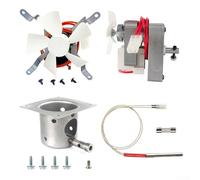 Replacement BBQ grill accessory kit with 1 auger motor, induction fan, fire pot, hot rod igniter, and screws designed for pellet grill repair and upkeep (120V60HZ1.6RPM)