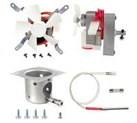 Replacement BBQ grill accessory kit with 1 auger motor, induction fan, fire pot, hot rod igniter, and screws designed for pellet grill repair and upkeep (230V50HZ2.0RPM)