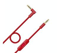Replacement Beats Audio Cable Cord Wire with Inline Remote and Microphone for Beats by Dr. Dre Headphones Solo Studio Pro Detox Wireless Mixr Executive Pill (Red)