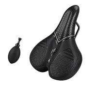 Replacement Bike Saddle with Adjustable Air | Broad Seating Profile, Honeycomb-Textured Leather Cover, Airflow-Focused Design for the Seated Cycling Position