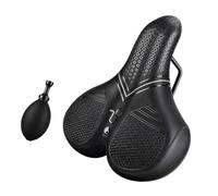 Replacement Bike Saddle with Adjustable Air | Broad Seating Profile, Honeycomb-Textured Leather Cover, Airflow-Focused Design for the Seated Cycling Position
